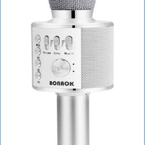 BONAOK Silver Wireless Microphone